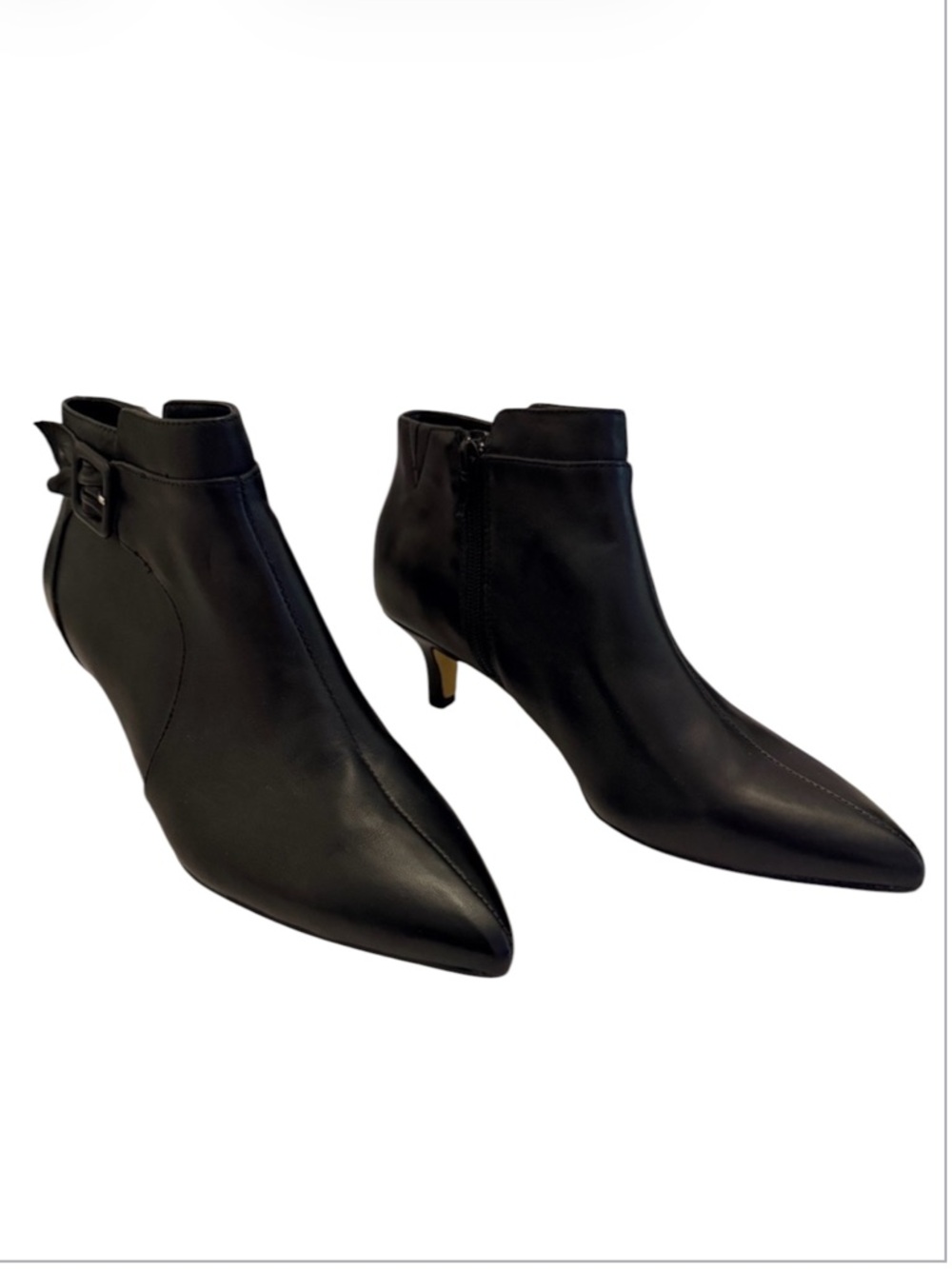 Bella Vita Chic Bindi Black Leather Ankle Booties Size 8W